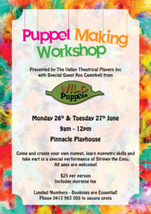 Puppet Making Workshop hosted by The Valley Theatrical Playeres